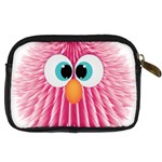 Bird Fluffy Animal Cute Feather Pink Digital Camera Leather Case Back