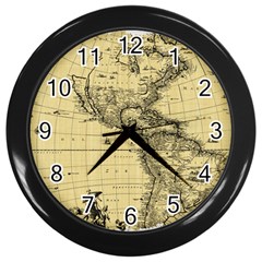 Map Vintage Old Ancient Antique Wall Clock (black) by Sudhe