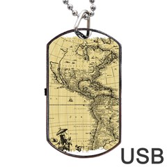 Map Vintage Old Ancient Antique Dog Tag Usb Flash (one Side) by Sudhe