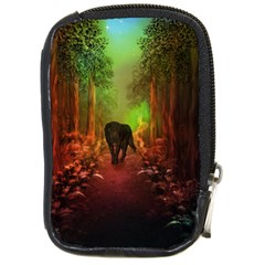 The Lonely Wolf In The Night Compact Camera Leather Case by FantasyWorld7