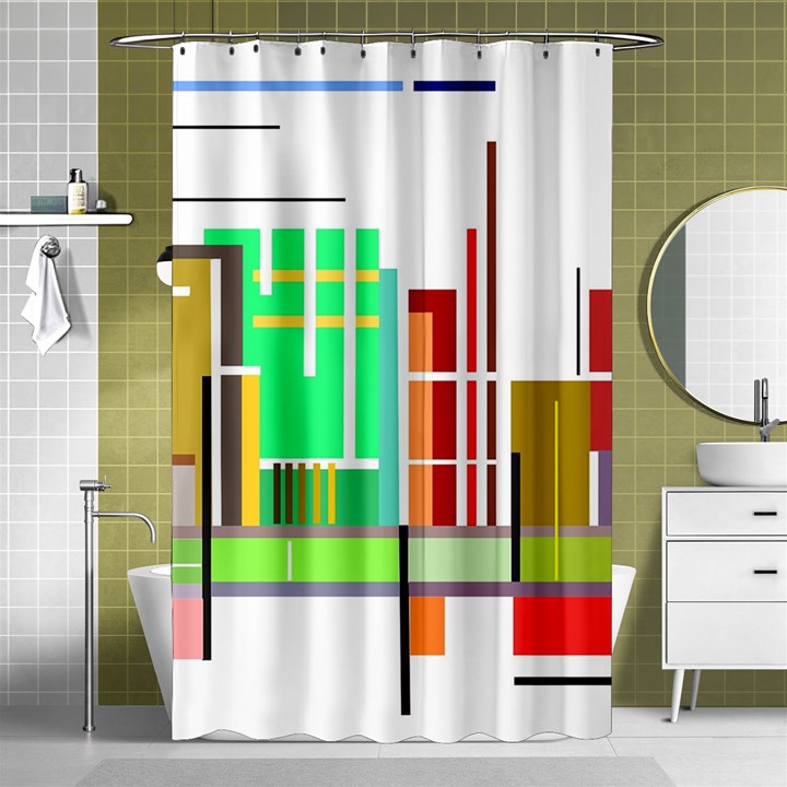 Business Finance Statistics Graphic Shower Curtain 48  x 72  (Small) 