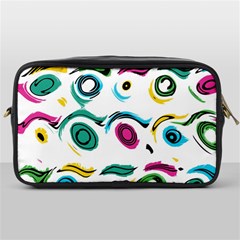 Distorted Circles On A White Background                 Toiletries Bag (one Side) by LalyLauraFLM