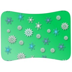 Snowflakes Winter Christmas Green Velour Seat Head Rest Cushion by HermanTelo