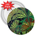 Design Background Concept Fractal 3  Buttons (100 pack)  Front