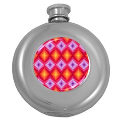 Texture Surface Orange Pink Round Hip Flask (5 Oz) by Mariart