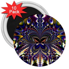 Abstract Art Artwork Fractal Design Art Pattern 3  Magnets (10 Pack)  by Pakrebo