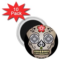 Skull Scary Art Digital Head 1 75  Magnets (10 Pack)  by Wegoenart