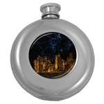 Architecture Buildings City Round Hip Flask (5 oz) Front