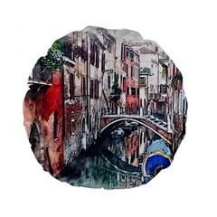 Venice Water Laguna Italy Standard 15  Premium Flano Round Cushions by Wegoenart