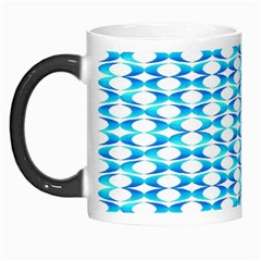 Fabric Geometric Aqua Crescents Morph Mugs by Bajindul