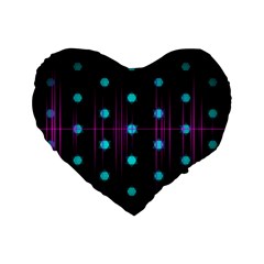 Sound Wave Frequency Standard 16  Premium Flano Heart Shape Cushions by HermanTelo