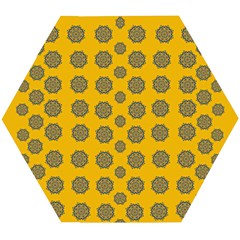 Sensational Stars On Incredible Yellow Wooden Puzzle Hexagon by pepitasart