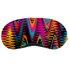 Multicolored Wave Distortion Zigzag Chevrons 2 Background Color Solid Black Sleeping Mask by EDDArt