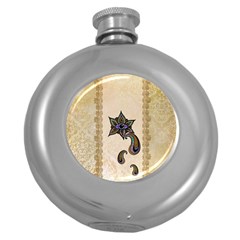 The Fantasy Eye, Mandala Design Round Hip Flask (5 Oz) by FantasyWorld7