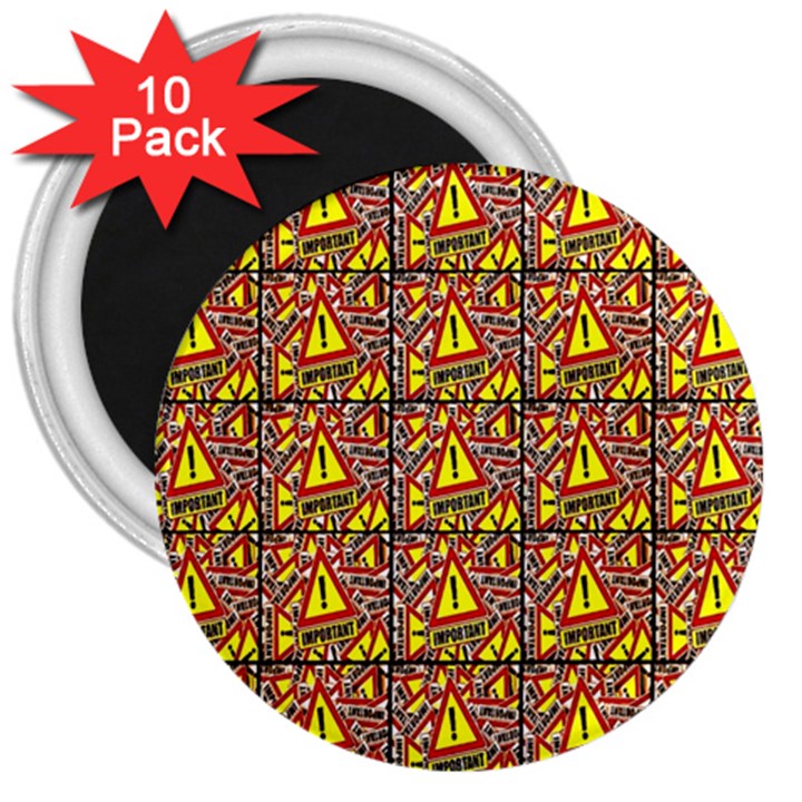 Important 3  Magnets (10 pack) 