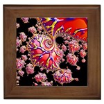 Fractals Colorful Pattern Framed Tile Front