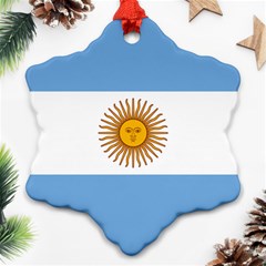 Argentina Flag Snowflake Ornament (two Sides) by FlagGallery