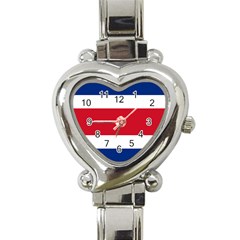 Costa Rica Flag Heart Italian Charm Watch by FlagGallery