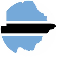 Botswana Flag Map Geography Wooden Puzzle Round by Sapixe