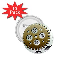 Gear Background Sprocket 1 75  Buttons (10 Pack) by HermanTelo