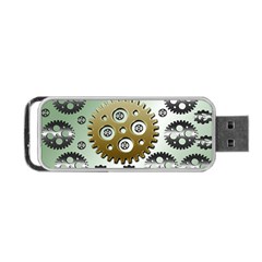 Gear Background Sprocket Portable Usb Flash (one Side) by HermanTelo