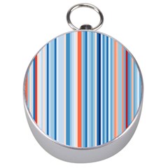 Blue And Coral Stripe 1 Silver Compasses by dressshop