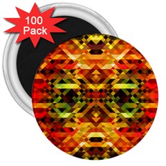 Mosaic Structure Grain Mode 3  Magnets (100 Pack) by Pakrebo