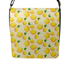 Fruits Template Lemons Yellow Flap Closure Messenger Bag (l) by Pakrebo