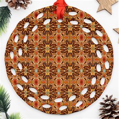 H 3 Round Filigree Ornament (two Sides) by ArtworkByPatrick