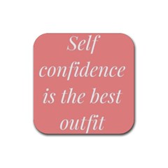 Self Confidence  Rubber Coaster (square)  by Abigailbarryart