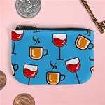 Cups And Mugs Blue Mini Coin Purse Front