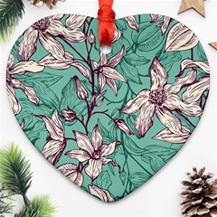 Vintage Floral Pattern Ornament (heart) by Sobalvarro