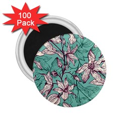 Vintage Floral Pattern 2 25  Magnets (100 Pack)  by Sobalvarro