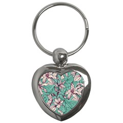 Vintage Floral Pattern Key Chain (heart) by Sobalvarro