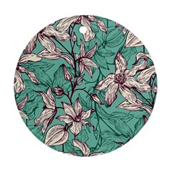 Vintage Floral Pattern Round Ornament (two Sides) by Sobalvarro