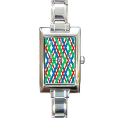 Geometric Line Rainbow Rectangle Italian Charm Watch by HermanTelo