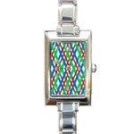 Geometric Line Rainbow Rectangle Italian Charm Watch Front