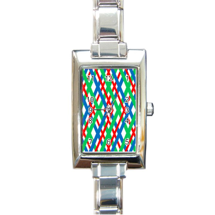 Geometric Line Rainbow Rectangle Italian Charm Watch