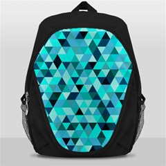 Teal Triangles Pattern Backpack Bag by LoolyElzayat