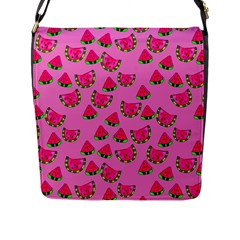 Watermelons Pattern Flap Closure Messenger Bag (l) by bloomingvinedesign