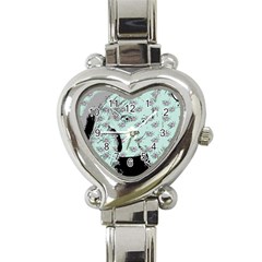 Wide Eyed Girl Heart Italian Charm Watch by snowwhitegirl