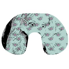 Wide Eyed Girl Travel Neck Pillow by snowwhitegirl