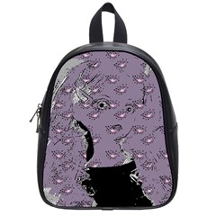 Wide Eyed Girl Grey Lilac School Bag (small) by snowwhitegirl