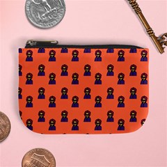 Nerdy 60s  Girl Pattern Orange Mini Coin Purse by snowwhitegirl