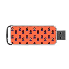 Nerdy 60s  Girl Pattern Orange Portable Usb Flash (two Sides) by snowwhitegirl