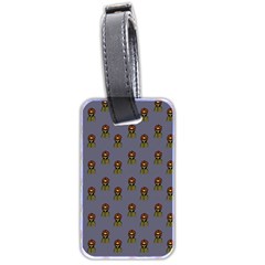 Nerdy 60s  Girl Pattern Light Grey Luggage Tag (two Sides) by snowwhitegirl