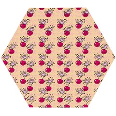 Cherries An Bats Peach Wooden Puzzle Hexagon by snowwhitegirl