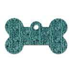 Knitted Wool Blue Dog Tag Bone (Two Sides) Front