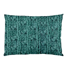 Knitted Wool Blue Pillow Case by snowwhitegirl