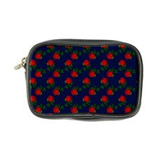 Red Roses Dark Blue Coin Purse by snowwhitegirl